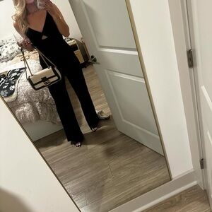 Lulu's Black Jumpsuit Wide-Leg High-Waisted
